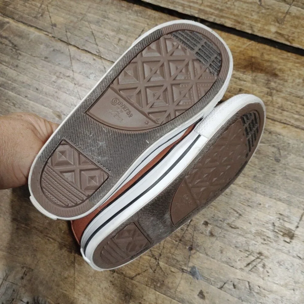 Converse All Star Youth Infant Sz 10 Sneakers Shoes High Top Brown Elastic Laces